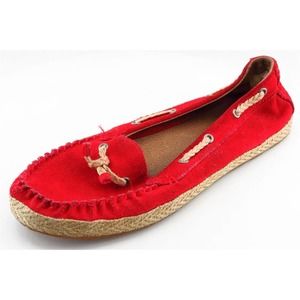 UGG Girls Espadrilles Size 6 Red Fabric Casual Slip-On Flats Lightweight Comfort